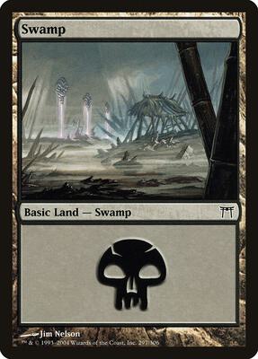 Swamp (297) card from Champions of Kamigawa
