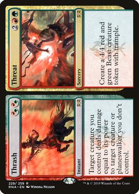 Thrash // Threat card from Ravnica Allegiance