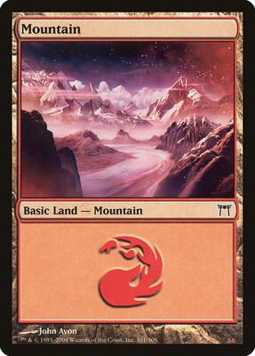 Mountain (301) card from Champions of Kamigawa