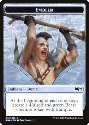 Emblem - Domri, Chaos Bringer card from Ravnica Allegiance