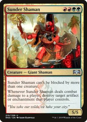 Sunder Shaman card from Ravnica Allegiance