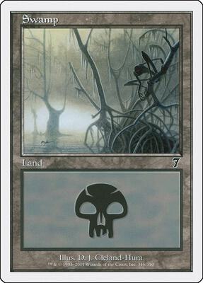 Swamp (346) card from 7th Edition