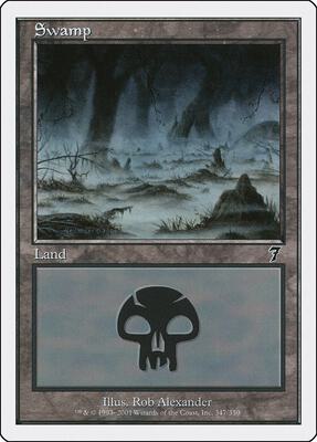 Swamp (347) card from 7th Edition