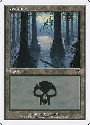 Swamp (348) card from 7th Edition