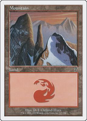 Mountain (337) card from 7th Edition
