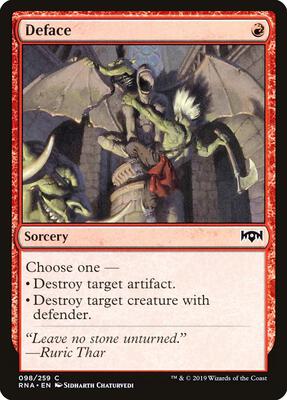 Deface card from Ravnica Allegiance