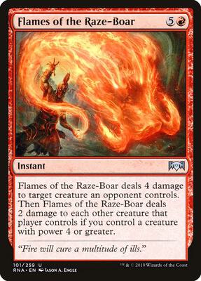 Flames of the Raze-Boar card from Ravnica Allegiance