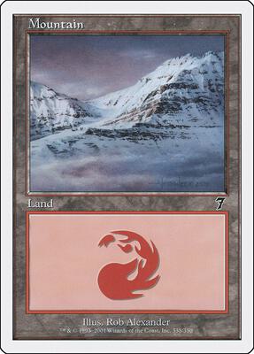Mountain (338) card from 7th Edition