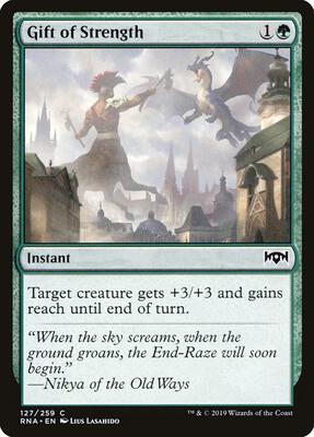 Gift of Strength card from Ravnica Allegiance