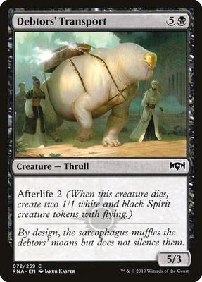 Debtors' Transport card from Ravnica Allegiance
