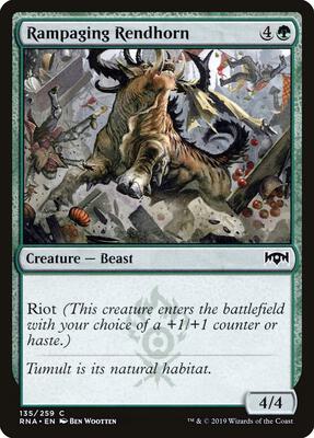 Rampaging Rendhorn card from Ravnica Allegiance