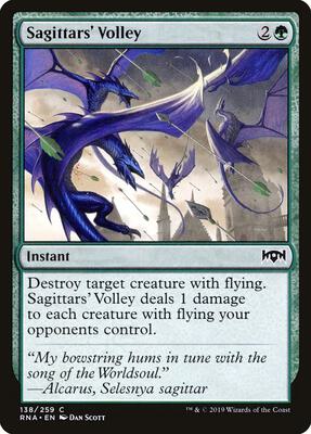 Sagittars' Volley card from Ravnica Allegiance