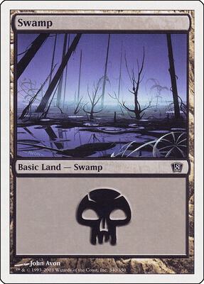 Swamp (340) card from 8th Edition