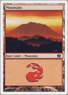 Mountain (345) card from 8th Edition