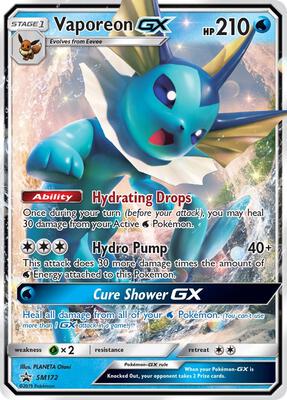 Vaporeon GX - SM172 card from SM Promos