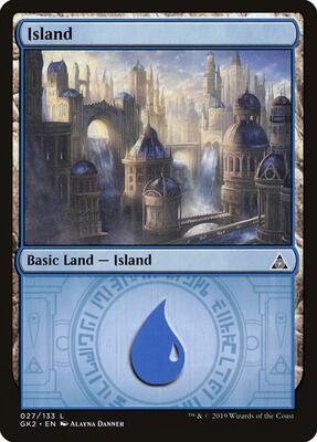 Island (027) card from Ravnica Allegiance: Guild Kits