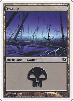 Swamp (340) card from 9th Edition