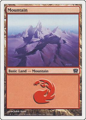 Mountain (344) card from 9th Edition