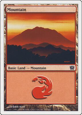 Mountain (345) card from 9th Edition