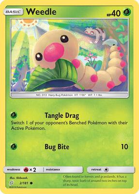 Weedle (2) card from SM - Team Up