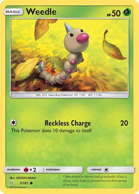 Weedle (3) card from SM - Team Up