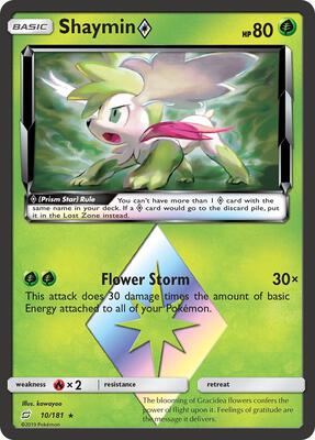 Shaymin Prism Star card from SM - Team Up