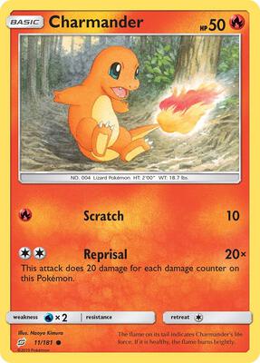 Charmander (11) card from SM - Team Up