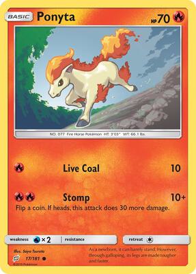 Ponyta card from SM - Team Up
