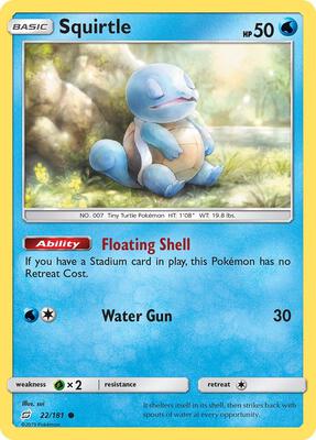 Squirtle (22) card from SM - Team Up