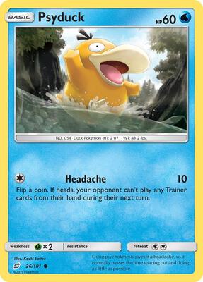 Psyduck card from SM - Team Up