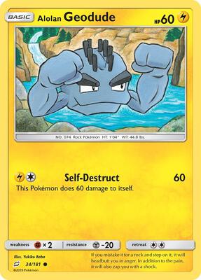 Alolan Geodude (34) card from SM - Team Up