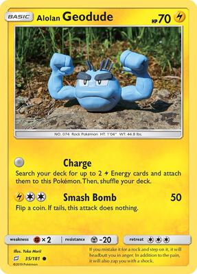 Alolan Geodude (35) card from SM - Team Up
