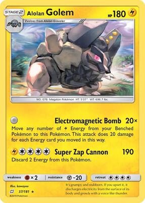 Alolan Golem card from SM - Team Up