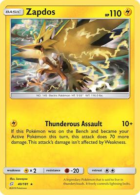 Zapdos card from SM - Team Up