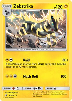 Zebstrika card from SM - Team Up