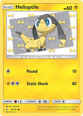 Helioptile card from SM - Team Up