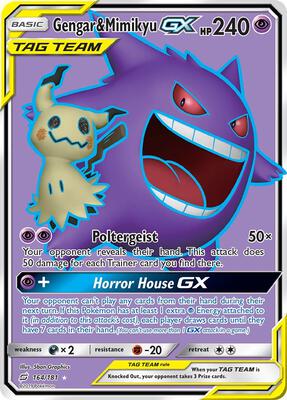 Gengar & Mimikyu GX (Full Art) card from SM - Team Up