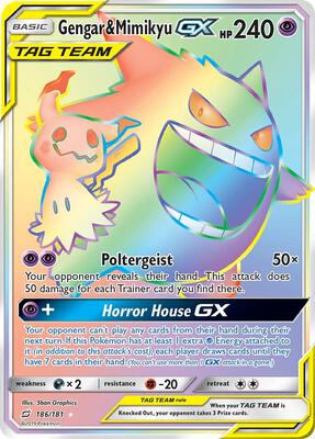 Gengar & Mimikyu GX (Secret) card from SM - Team Up