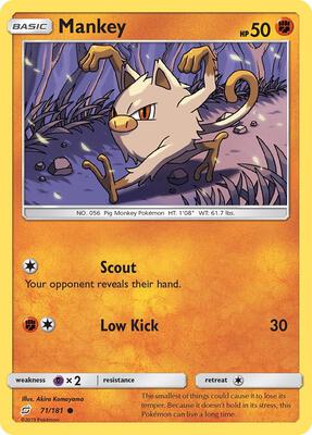 Mankey card from SM - Team Up