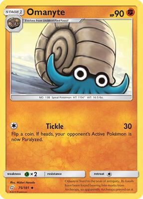 Omanyte card from SM - Team Up