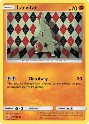 Larvitar card from SM - Team Up