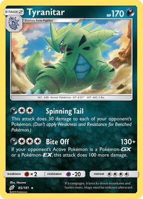 Tyranitar card from SM - Team Up