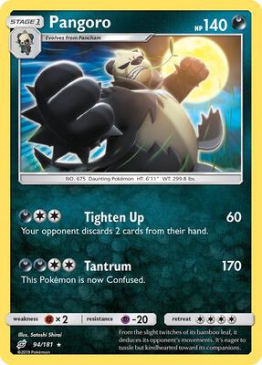 Pangoro card from SM - Team Up
