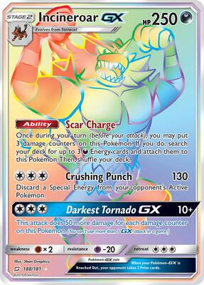 Incineroar GX (Secret) card from SM - Team Up
