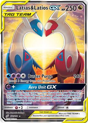 Latias & Latios GX (Alternate Full Art) card from SM - Team Up