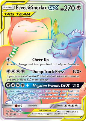 Eevee & Snorlax GX (Secret) card from SM - Team Up