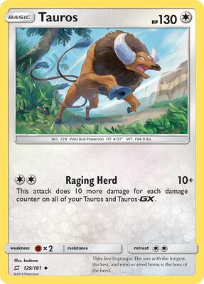 Tauros card from SM - Team Up