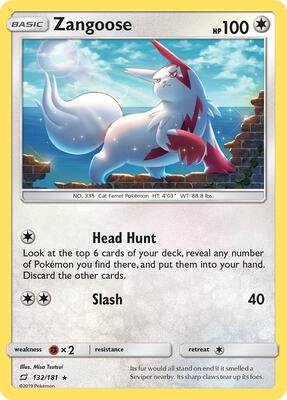 Zangoose card from SM - Team Up