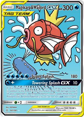 Magikarp & Wailord GX (Alternate Full Art) card from SM - Team Up
