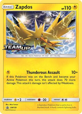 Zapdos - SM159 (Prerelease) card from SM Promos